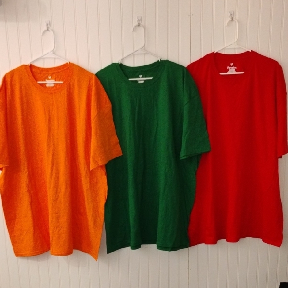 3 Pack Orange, Green, and Red Men's T-Shirts